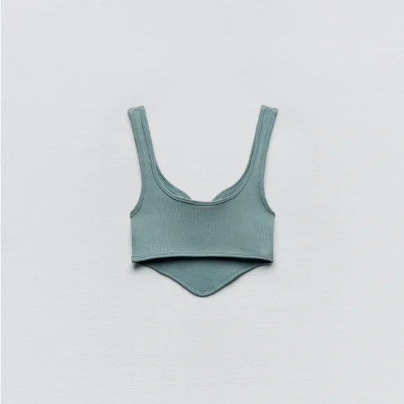 Zara Blue Gray Seamless Corset Top - Picture 15 of 16
